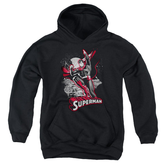 Justice League Superman Red & Gray Kids Youth Hoodie Black Officially Licensed