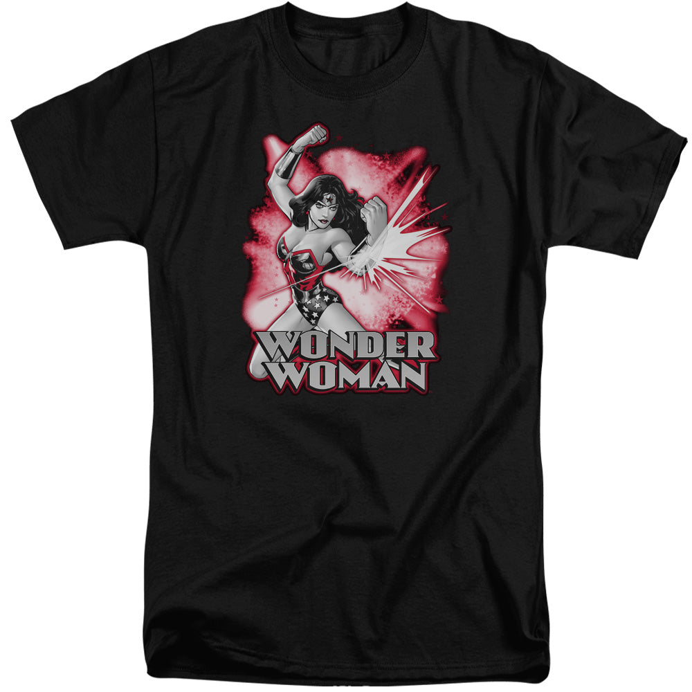 Justice League Of America Wonder Woman Red & Gray Mens Tall T Shirt Black Officially Licensed