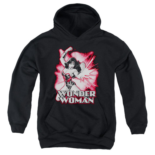 Justice League Wonder Woman Red & Gray Kids Youth Hoodie Black Officially Licensed