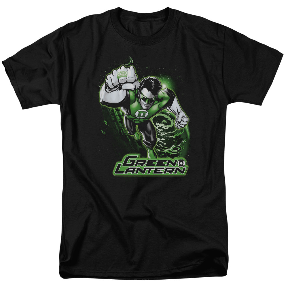 Justice League Of America Green Lantern Green & Gray Mens T Shirt Black Officially Licensed