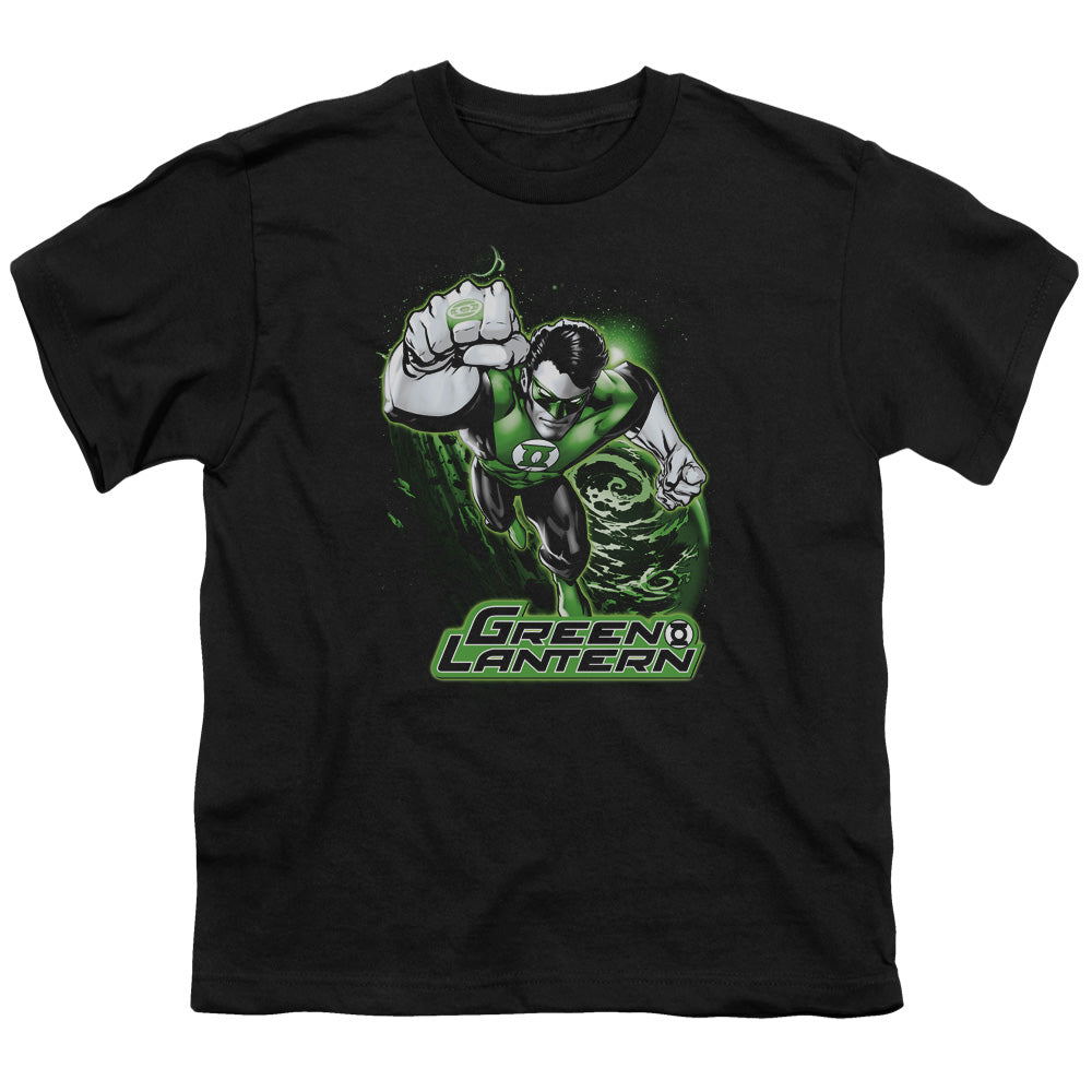 Justice League Green Lantern Green & Gray Kids Youth T Shirt Black Officially Licensed