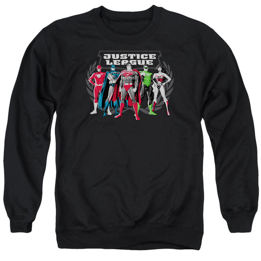 Justice League Of America The Big Five Mens Crewneck Sweatshirt Black Officially Licensed