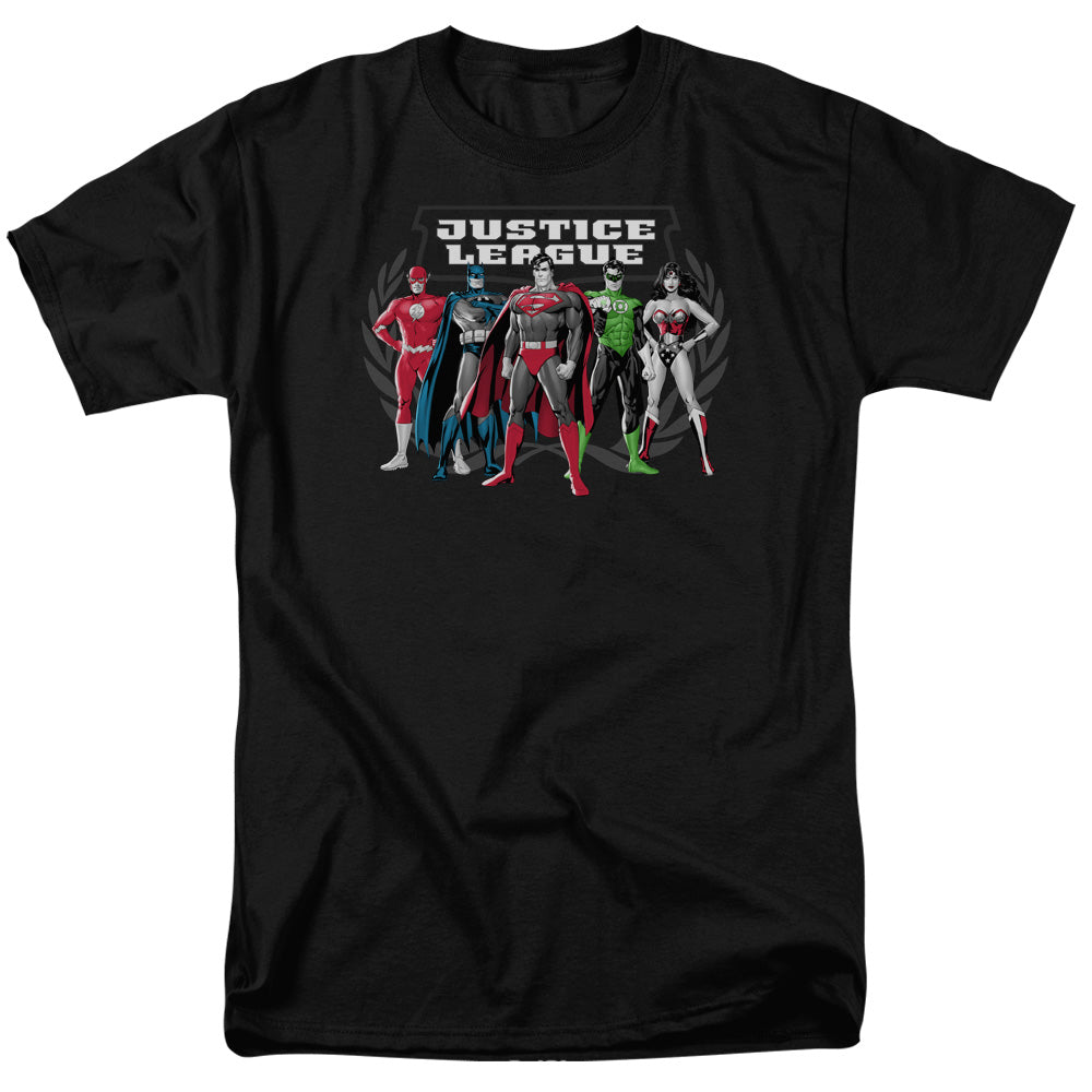 Justice League Of America The Big Five Mens T Shirt Black Officially Licensed