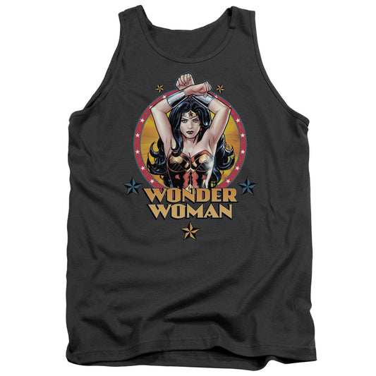 Justice League Powerful Woman Mens Tank Top Shirt Charcoal Officially Licensed