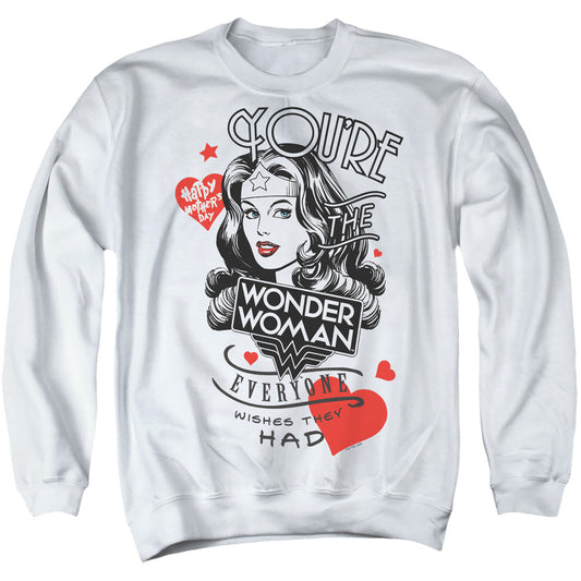 Justice League Core Everyone Wishes Mens Crewneck Sweatshirt White Officially Licensed