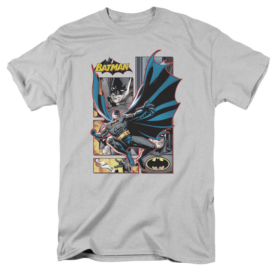 Justice League Of America Batman Panels Mens T Shirt Silver Officially Licensed