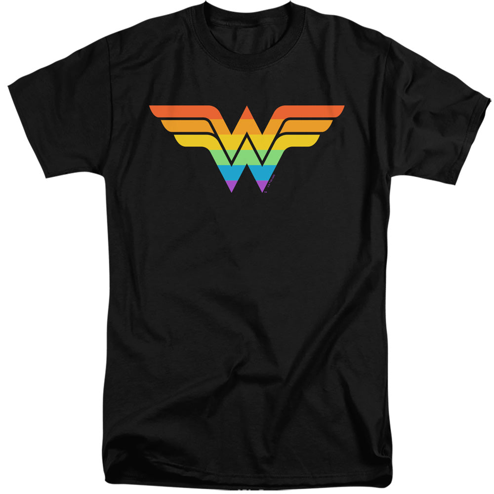 Justice League Wonder Woman Rainbow Mens Tall T Shirt Black Officially Licensed