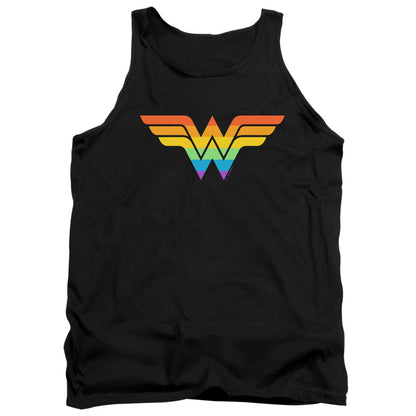 Justice League Wonder Woman Rainbow Mens Tank Top Shirt Black Officially Licensed