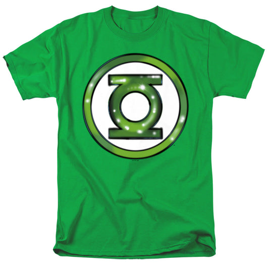 Justice League Green Lantern Airbrush Logo Mens T Shirt Kelly Green Officially Licensed
