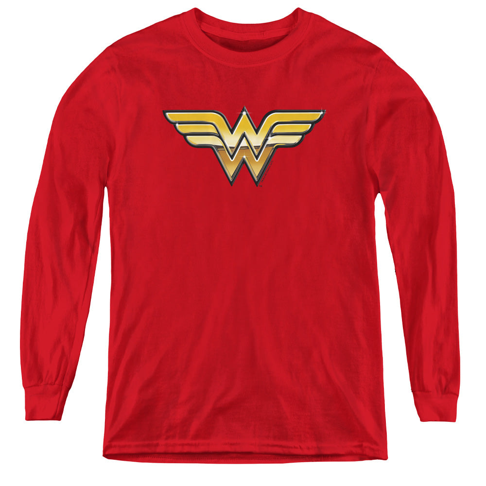 Justice League Golden Long Sleeve Kids Youth T Shirt Red Officially Licensed