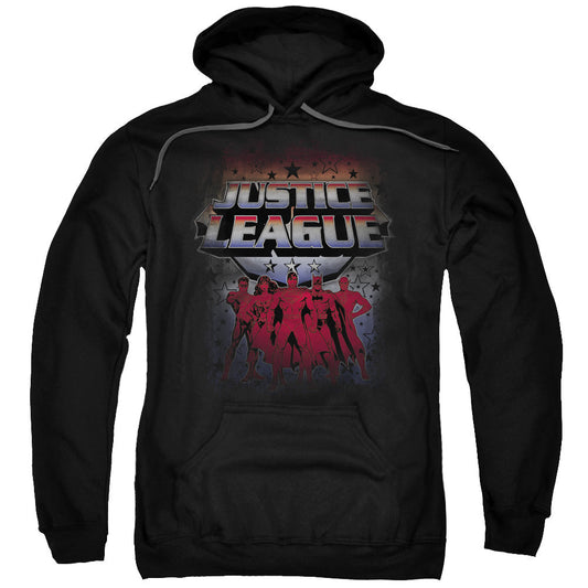 Justice League Star League Mens Hoodie Black Officially Licensed
