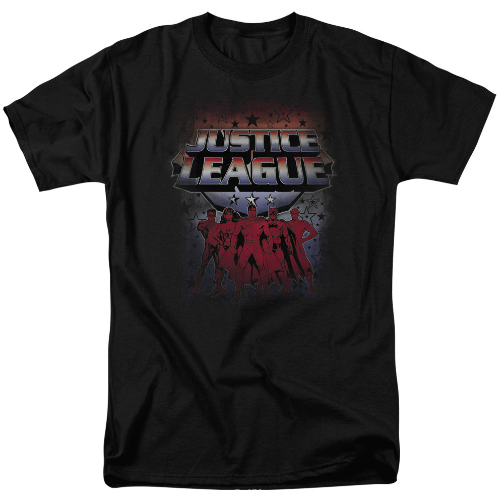 Justice League Of America Star League Mens T Shirt Black Officially Licensed