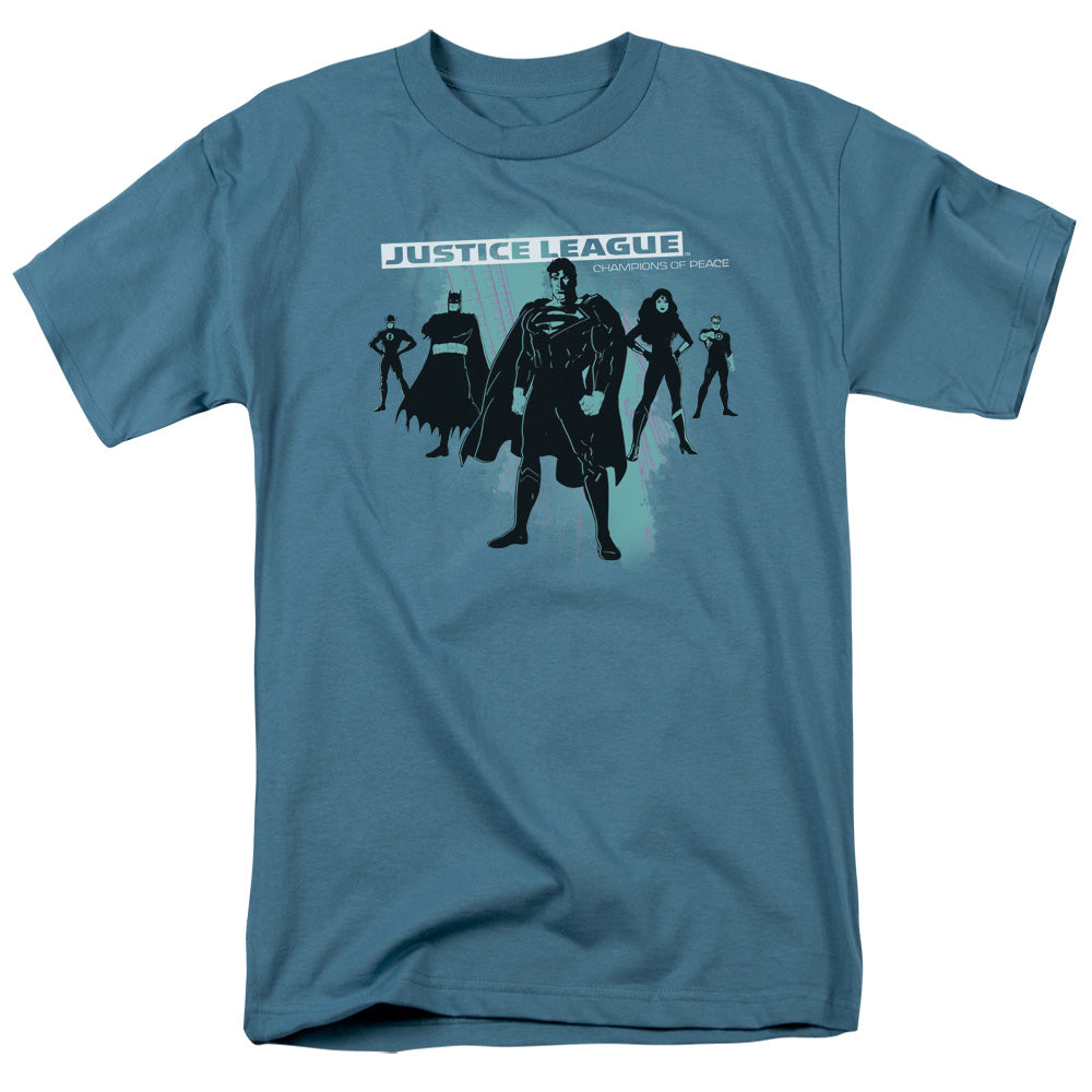 Justice League Of America Stand Mens T Shirt Slate Officially Licensed