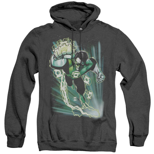 Justice League Emerald Energy Heather Mens Hoodie Black Officially Licensed