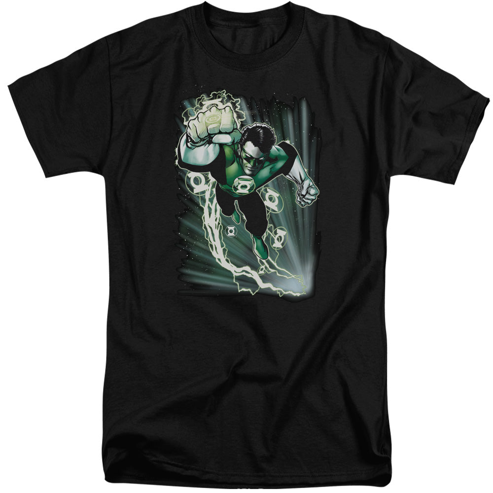 Justice League Of America Emerald Energy Mens Tall T Shirt Black Officially Licensed