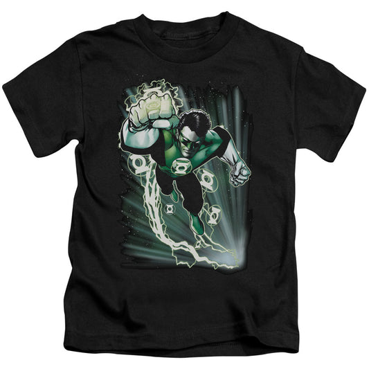 Justice League Emerald Energy Juvenile Kids Youth T Shirt Black Officially Licensed