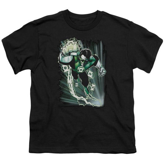 Justice League Emerald Energy Kids Youth T Shirt Black Officially Licensed