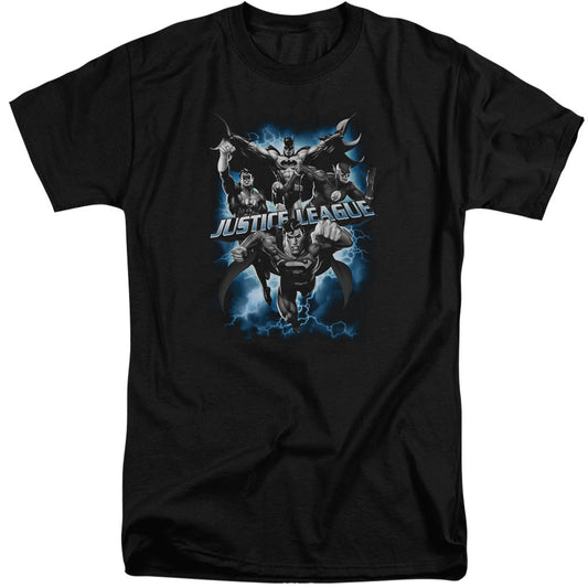 Justice League Justice Storm Mens Tall T Shirt Black Officially Licensed