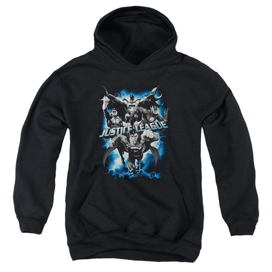 Justice League Justice Storm Kids Youth Hoodie Black Officially Licensed