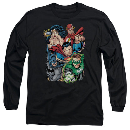 Jla Break Free Mens Long Sleeve Shirt Black Officially Licensed