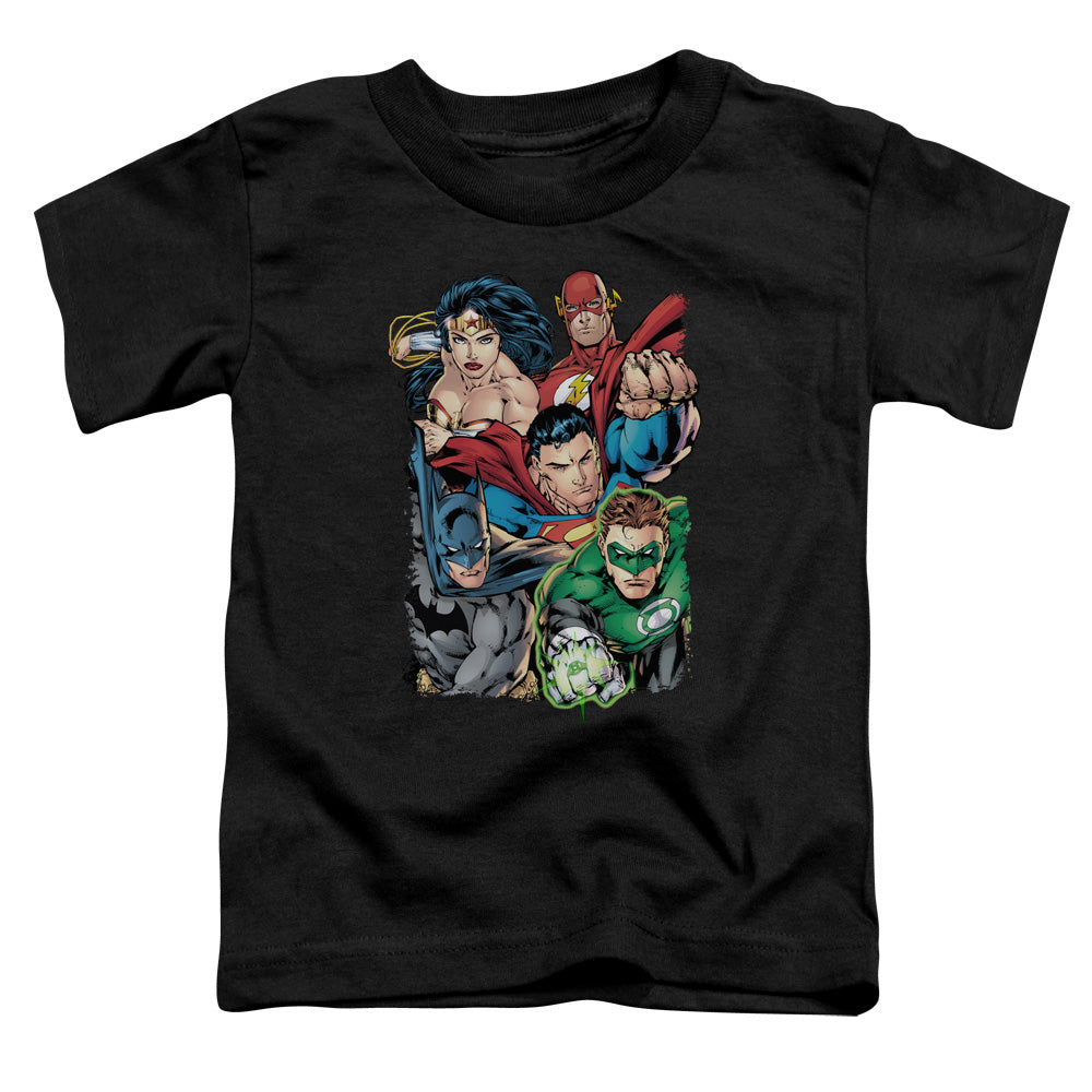Justice League Break Free Toddler Kids Youth T Shirt Black Officially Licensed