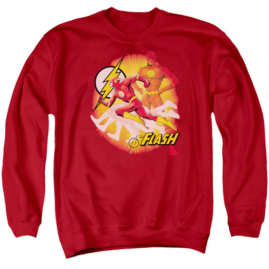 Justice League Lightning Fast Mens Crewneck Sweatshirt Red Officially Licensed