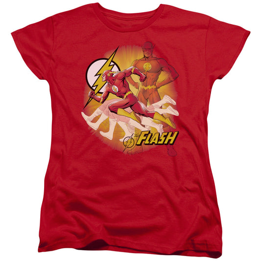 Justice League Lightning Fast Womens T Shirt Red Officially Licensed
