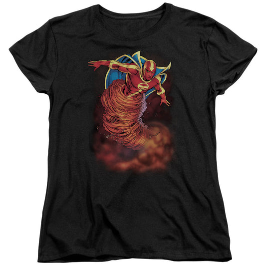 Justice League Tornado Cloud Womens T Shirt Black Officially Licensed