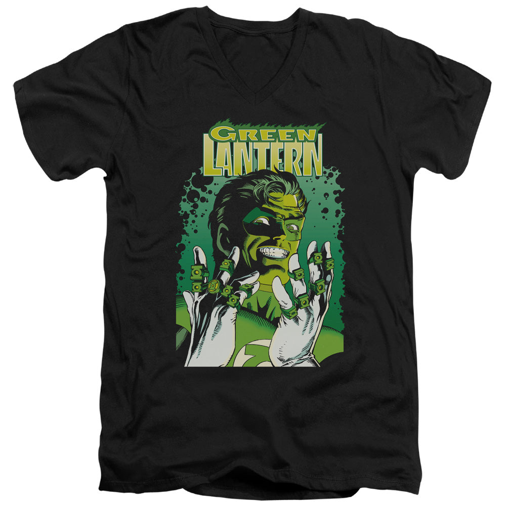 Justice League Gl #49 Cover Mens Slim Fit V-Neck T Shirt Black Officially Licensed