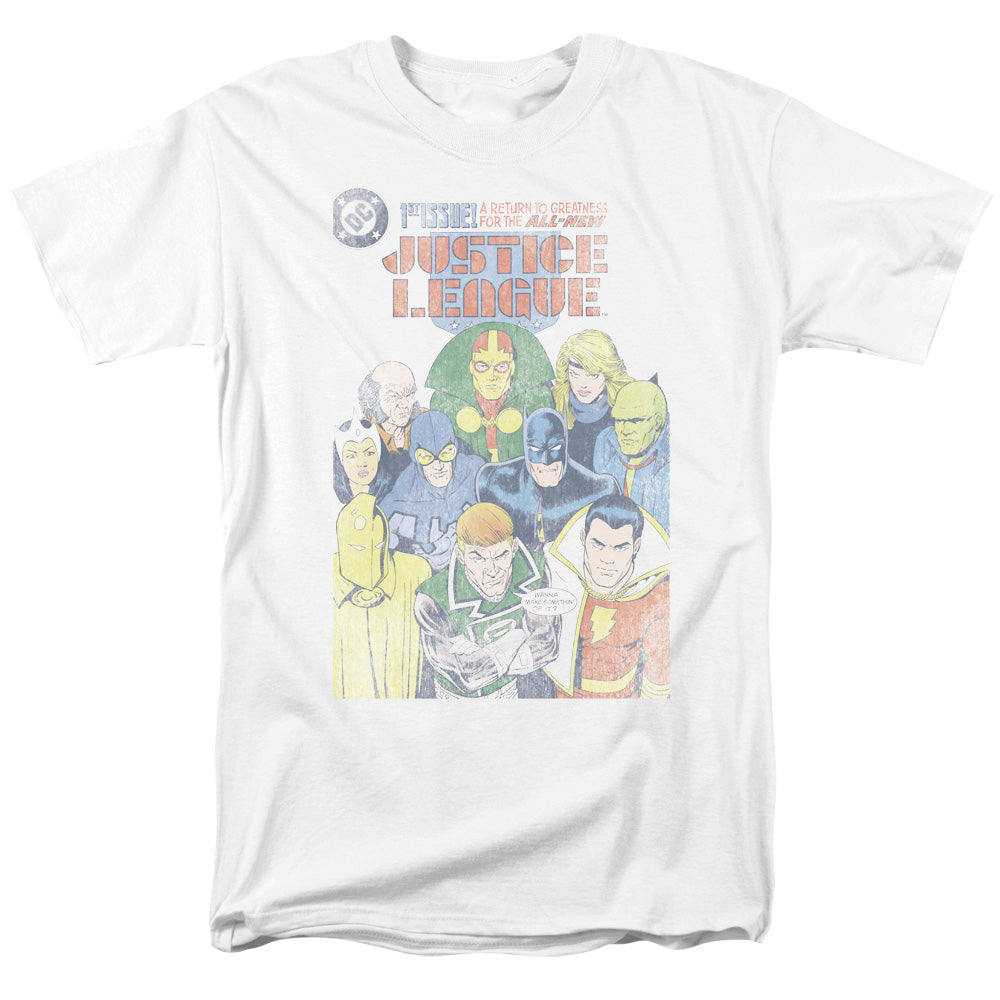 Justice League Of America Justice League #1 Cover Mens T Shirt White Officially Licensed
