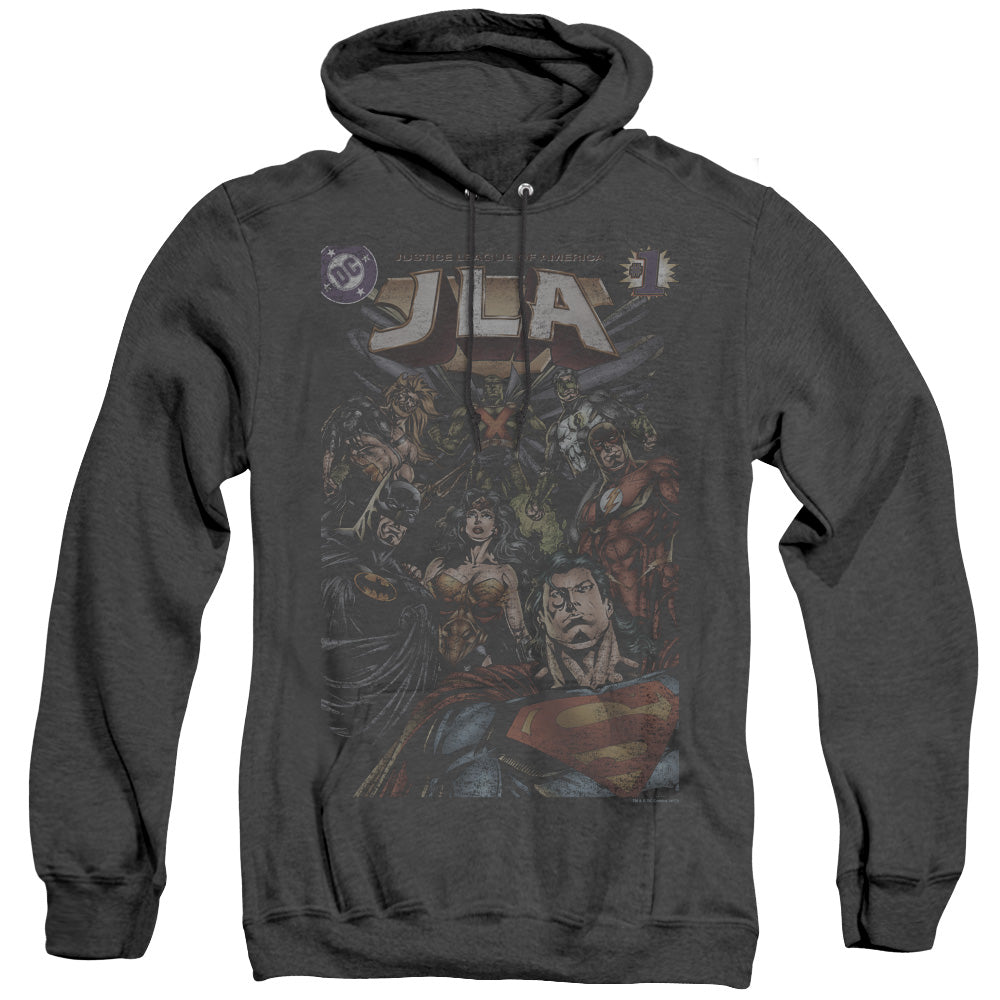 Justice League Of America #1 Cover Heather Mens Hoodie Black Officially Licensed