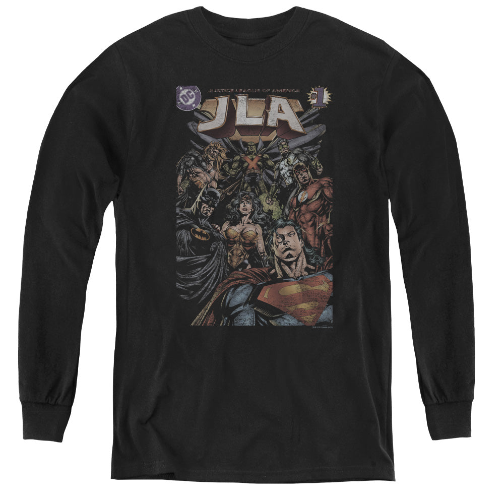 Justice League #1 Cover Long Sleeve Kids Youth T Shirt Black Officially Licensed