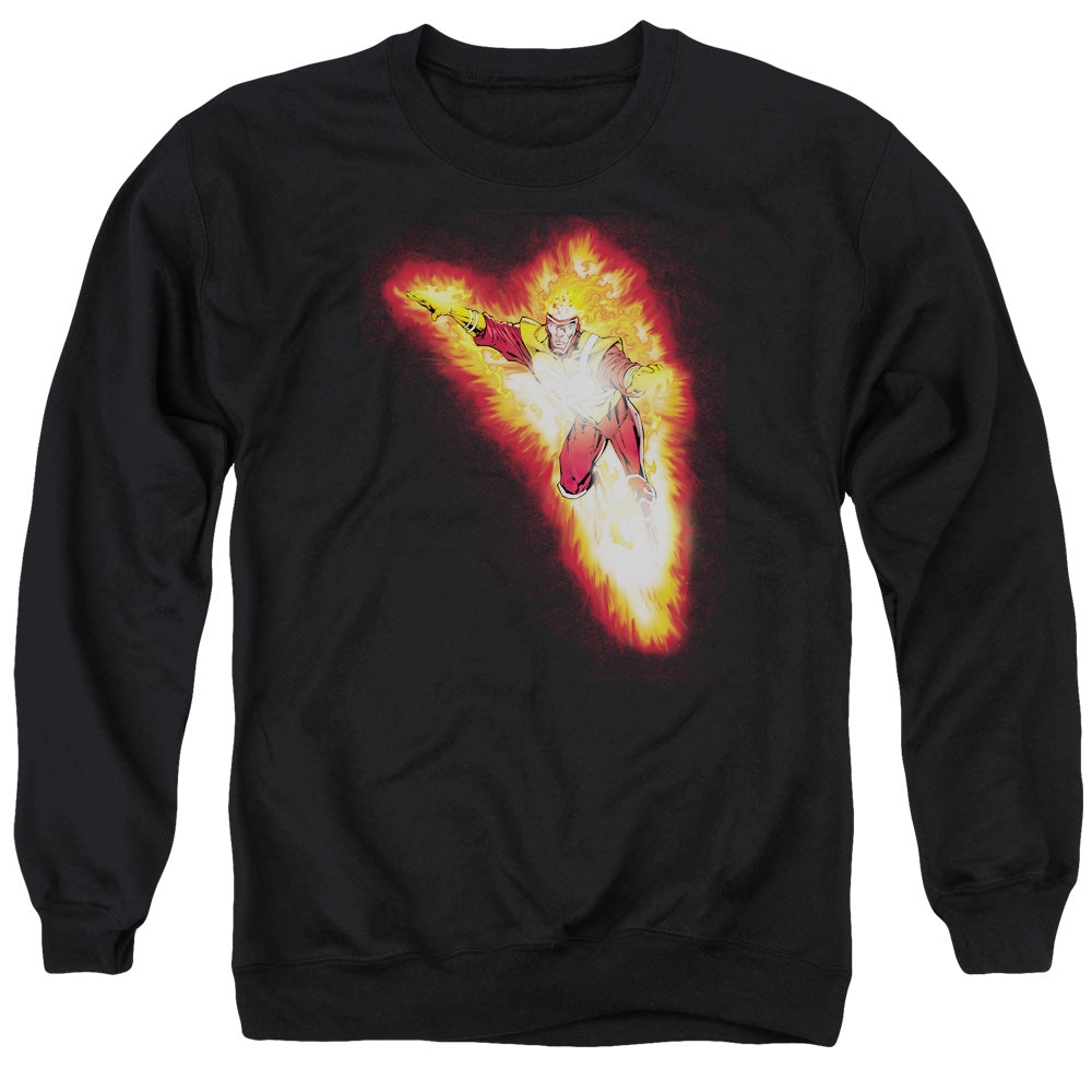 Justice League Of America Firestorm Blaze Mens Crewneck Sweatshirt Black Officially Licensed