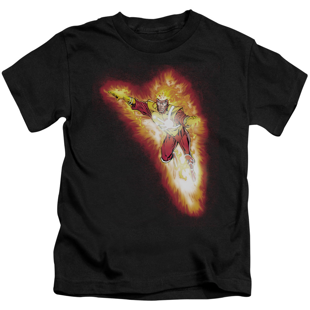 Justice League Firestorm Blaze Juvenile Kids Youth T Shirt Black Officially Licensed
