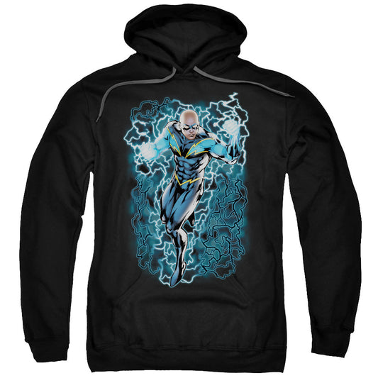 Justice League Black Lightning Bolts Mens Hoodie Black Officially Licensed