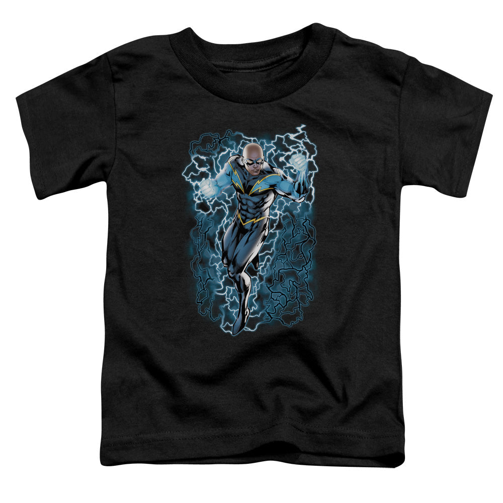 Justice League Black Lightning Bolts Toddler Kids Youth T Shirt Black Officially Licensed