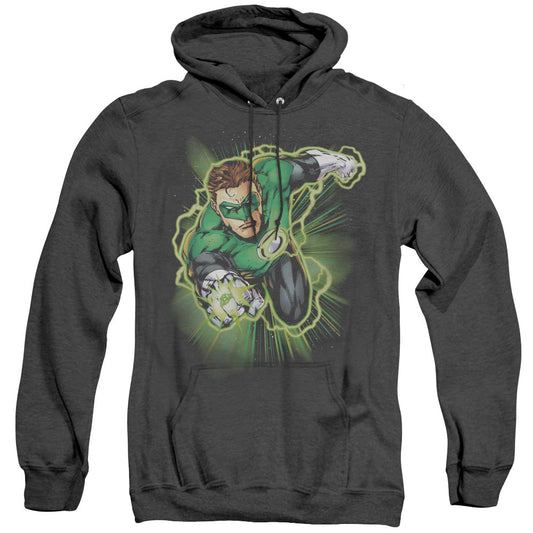 Justice League Green Lantern Energy Heather Mens Hoodie Black Officially Licensed
