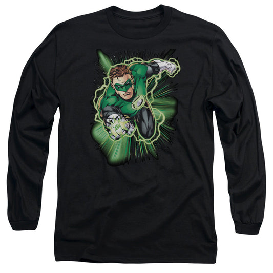 Justice League Green Lantern Energy Mens Long Sleeve Shirt Black Officially Licensed
