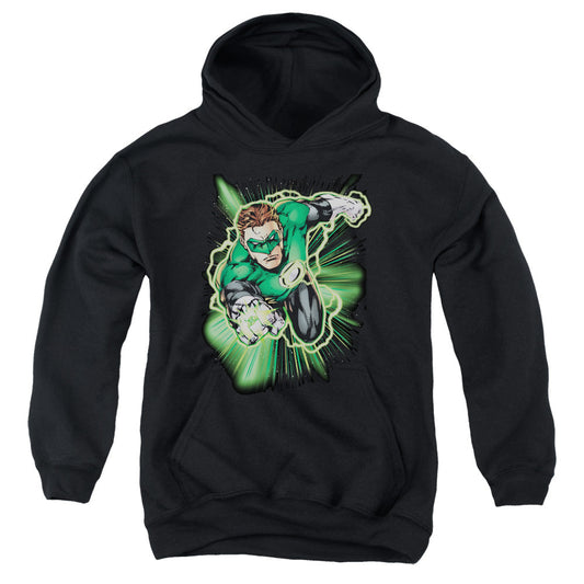 Justice League Green Lantern Energy Kids Youth Hoodie Black Officially Licensed