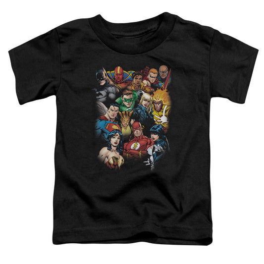 Justice League the Leagues All Here Toddler Kids Youth T Shirt Black Officially Licensed