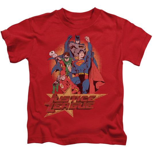 Justice League Raise Your Fist Juvenile Kids Youth T Shirt Red Officially Licensed