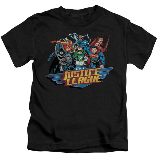 Justice League Ready to Fight Juvenile Kids Youth T Shirt Black Officially Licensed