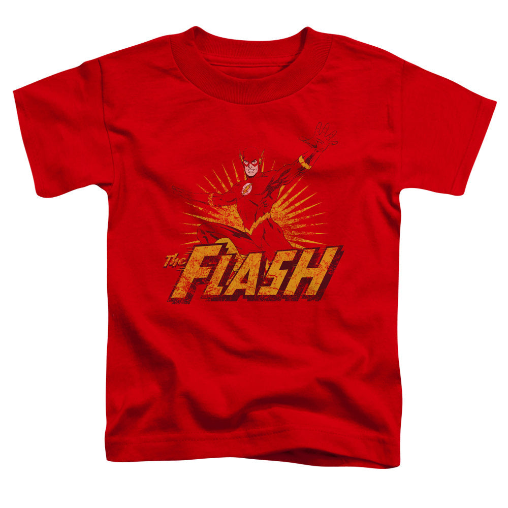 Justice League Flash Rough Distress Toddler Kids Youth T Shirt Red Officially Licensed