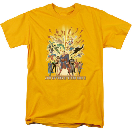 Justice League Of America United Mens T Shirt Gold Officially Licensed