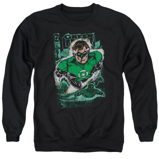 Justice League Green Lantern #1 Distress Mens Crewneck Sweatshirt Black Officially Licensed