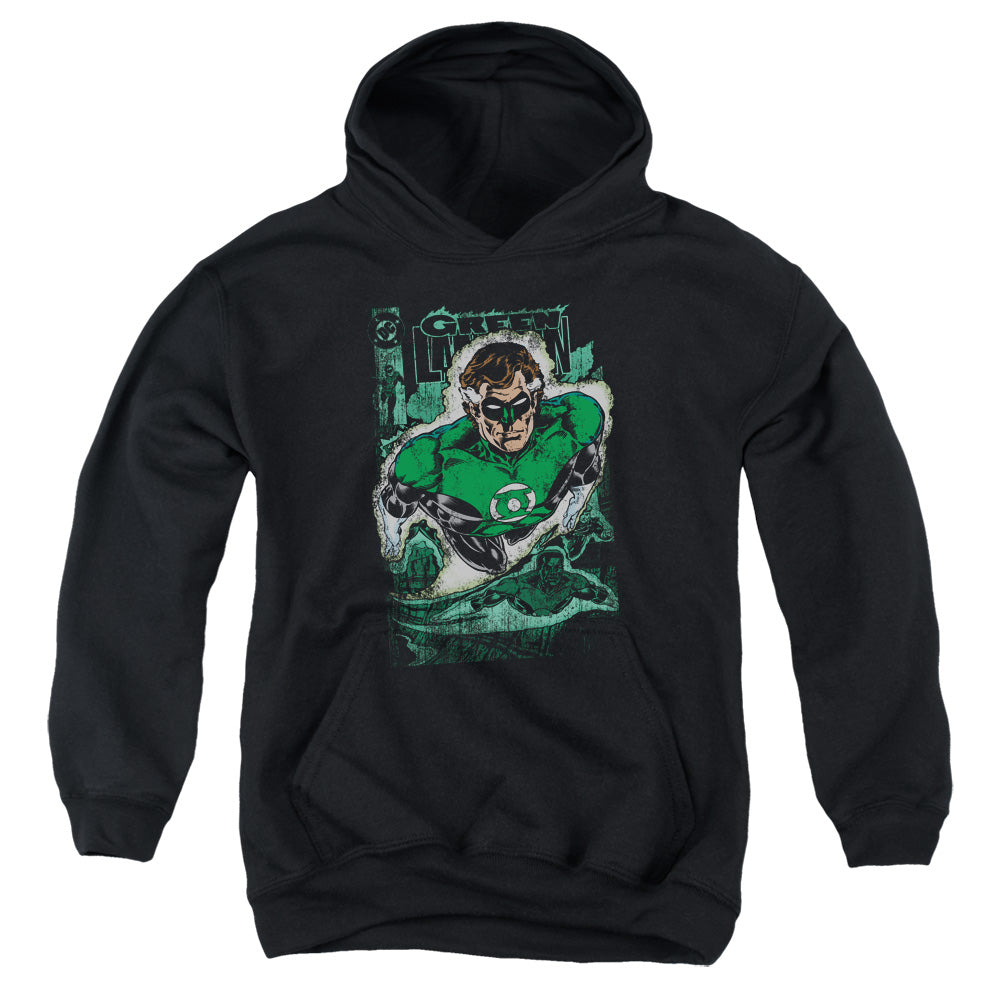 Justice League Green Lantern #1 Distress Kids Youth Hoodie Black Officially Licensed