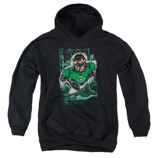 Justice League Green Lantern #1 Distress Kids Youth Hoodie Black Officially Licensed