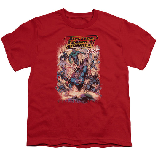 Justice League Lost Kids Youth T Shirt Red Officially Licensed