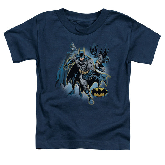 Justice League Batman Collage Toddler Kids Youth T Shirt Navy Blue Blue Officially Licensed