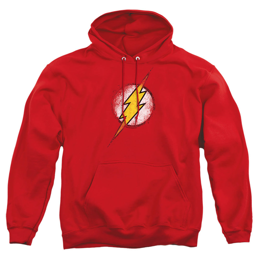 Justice League Of America Destroyed Flash Logo Mens Hoodie Red Officially Licensed